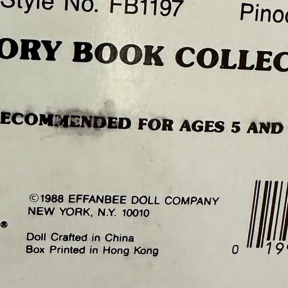 NIB Pinocchio Effanbee's Storybook Collection Doll Vintage 1988 - Picture 12 of 16